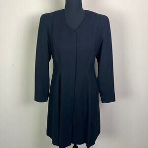 J. Peterman Company 100% wool black midi dress women’s 6